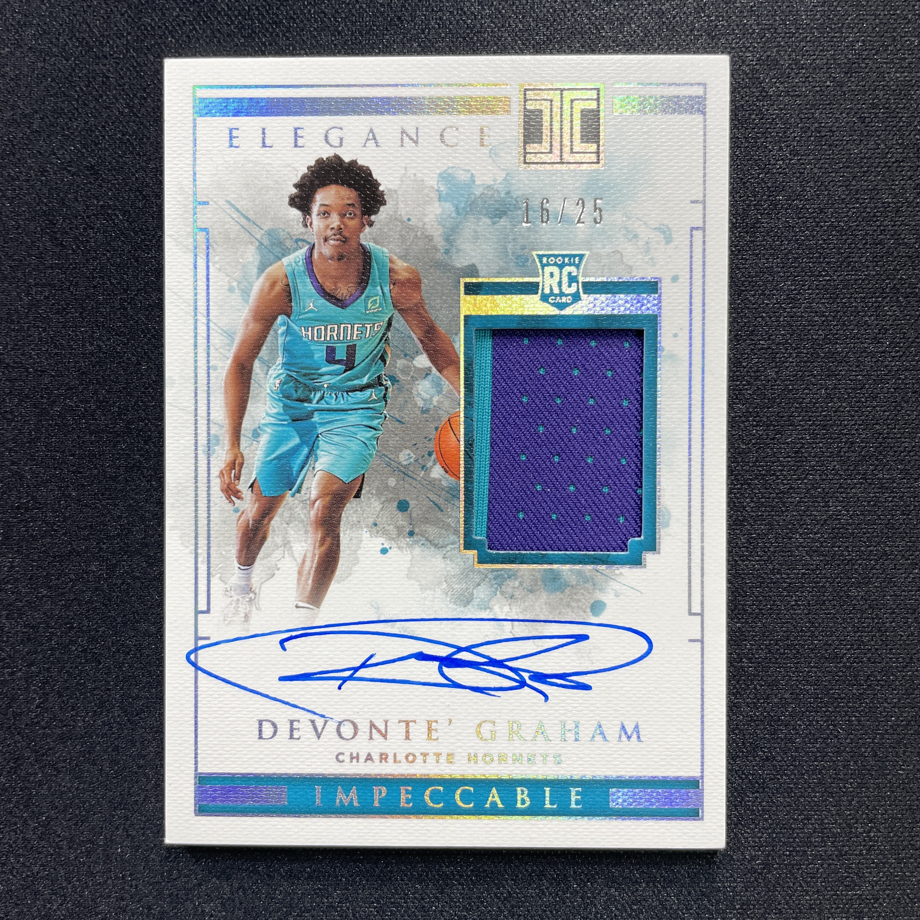 young熊猫 2018-19 Panini Impeccable 小真金 Devonte Graham 德温特 格拉汉姆 黄蜂 新秀RC 16/25编 签字卡签 RPA 收藏必备-阳-18