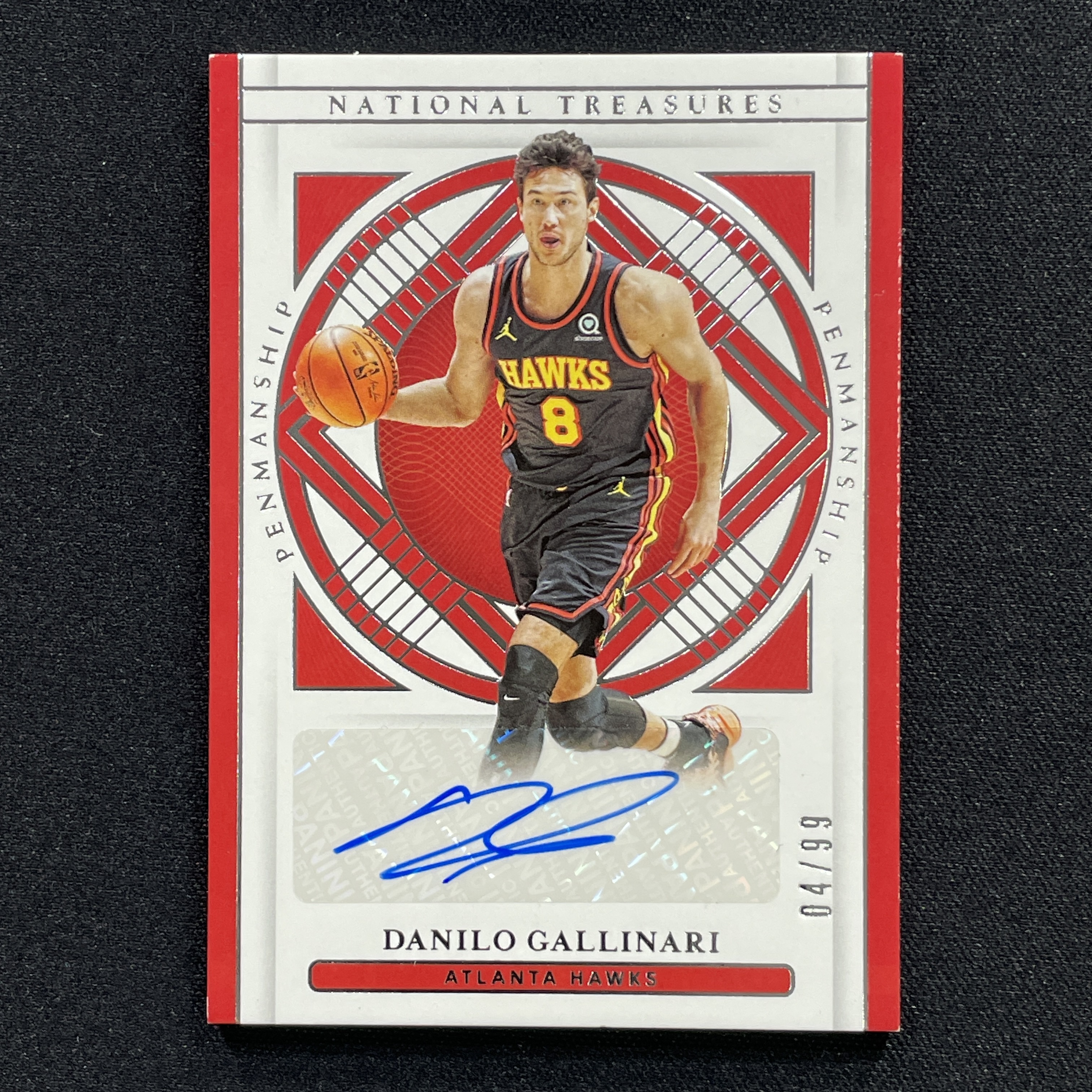 young熊猫 2020-21 Panini National Treasures 国宝 Danilo Gallinari 达尼罗 加里纳利 老鹰 签字 04/99编 收藏必备-纪-18