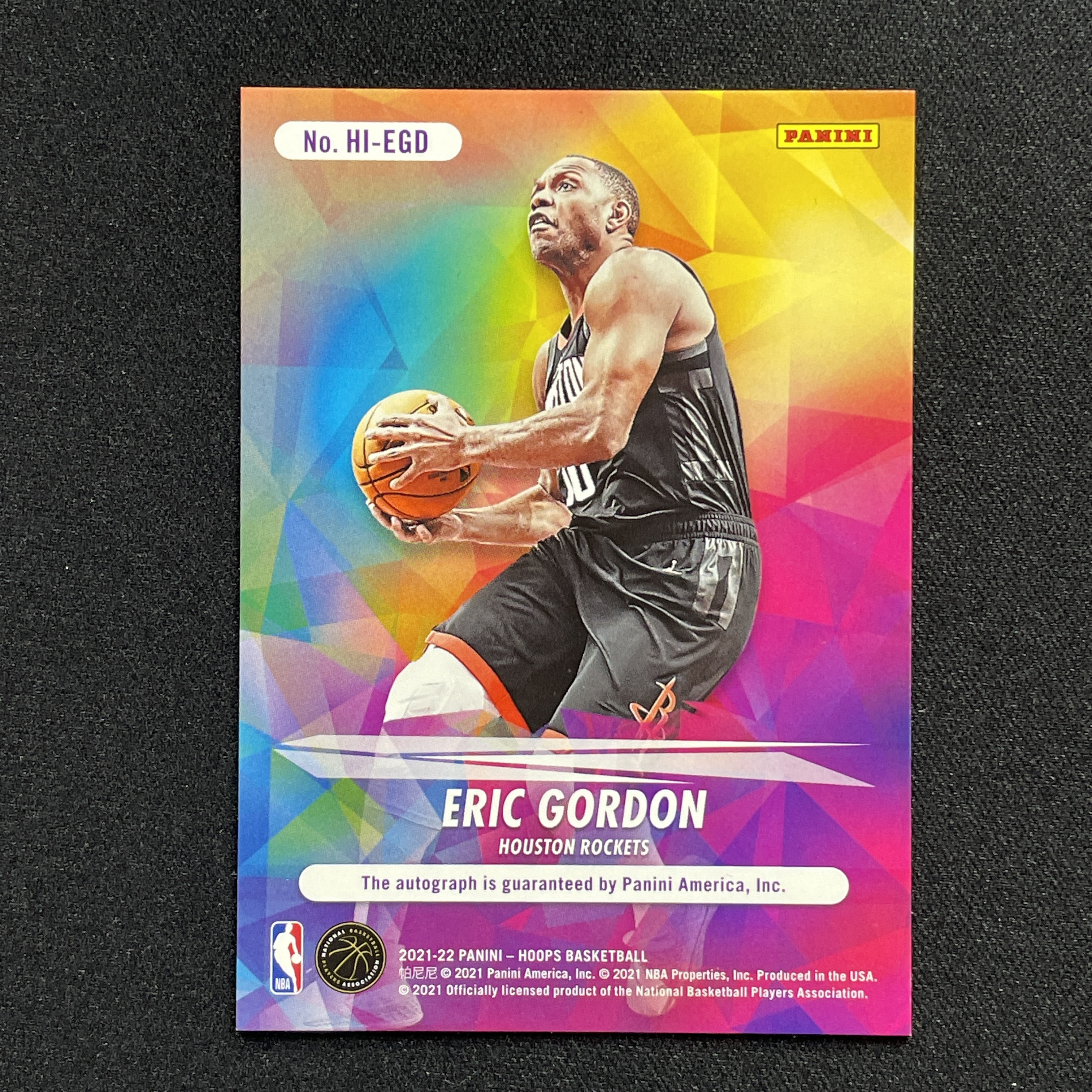 young熊猫 2021-22 Panini Hoops Eric Gordon 埃里克 戈登 火箭 签字 Ink签 签字 圆脸登 折射-纪-18