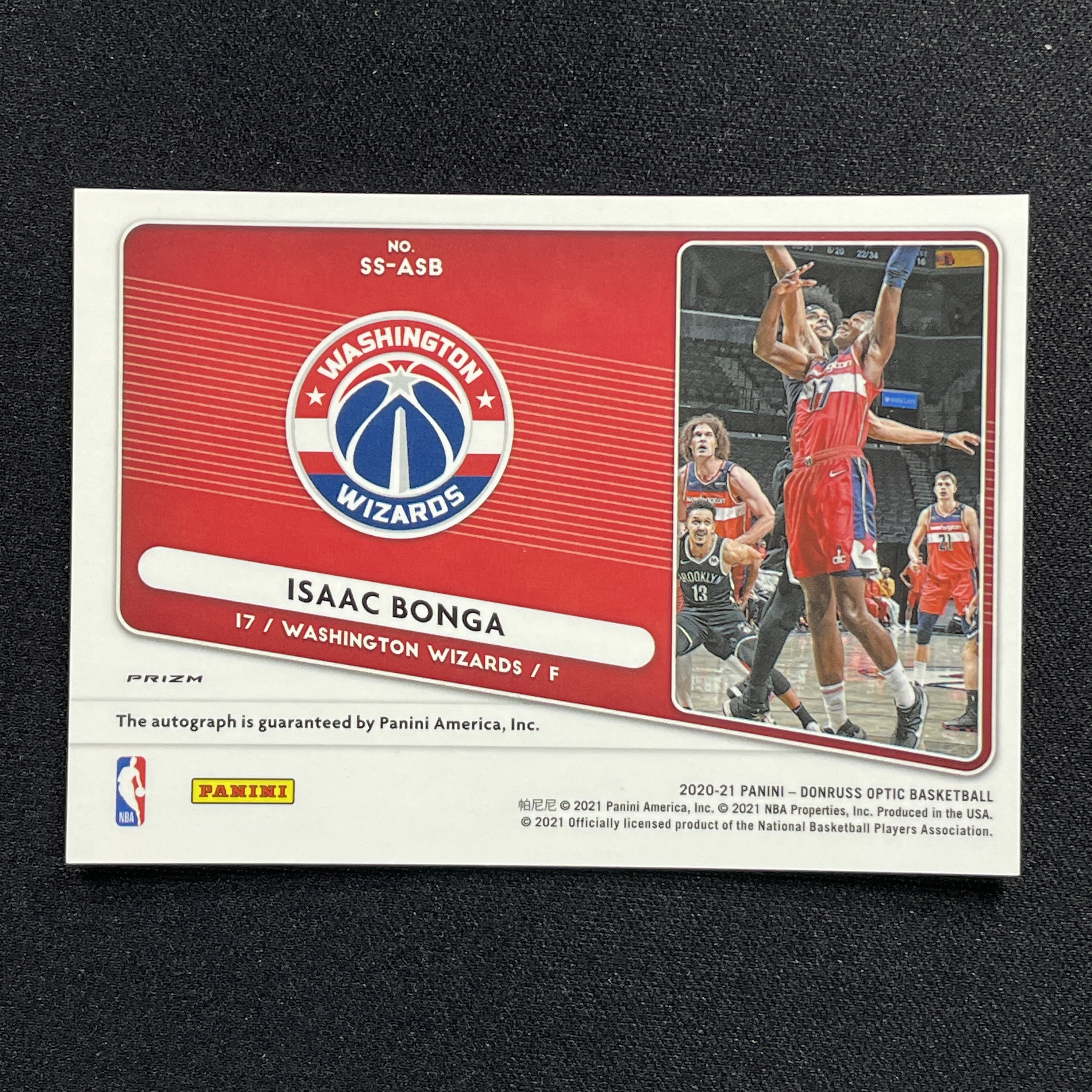 young熊猫 2020-21 Panini Donruss Optic 杜蕾斯Optic 艾萨克 邦加 Isaac Bonga 奇才 签字 折射-纪-18