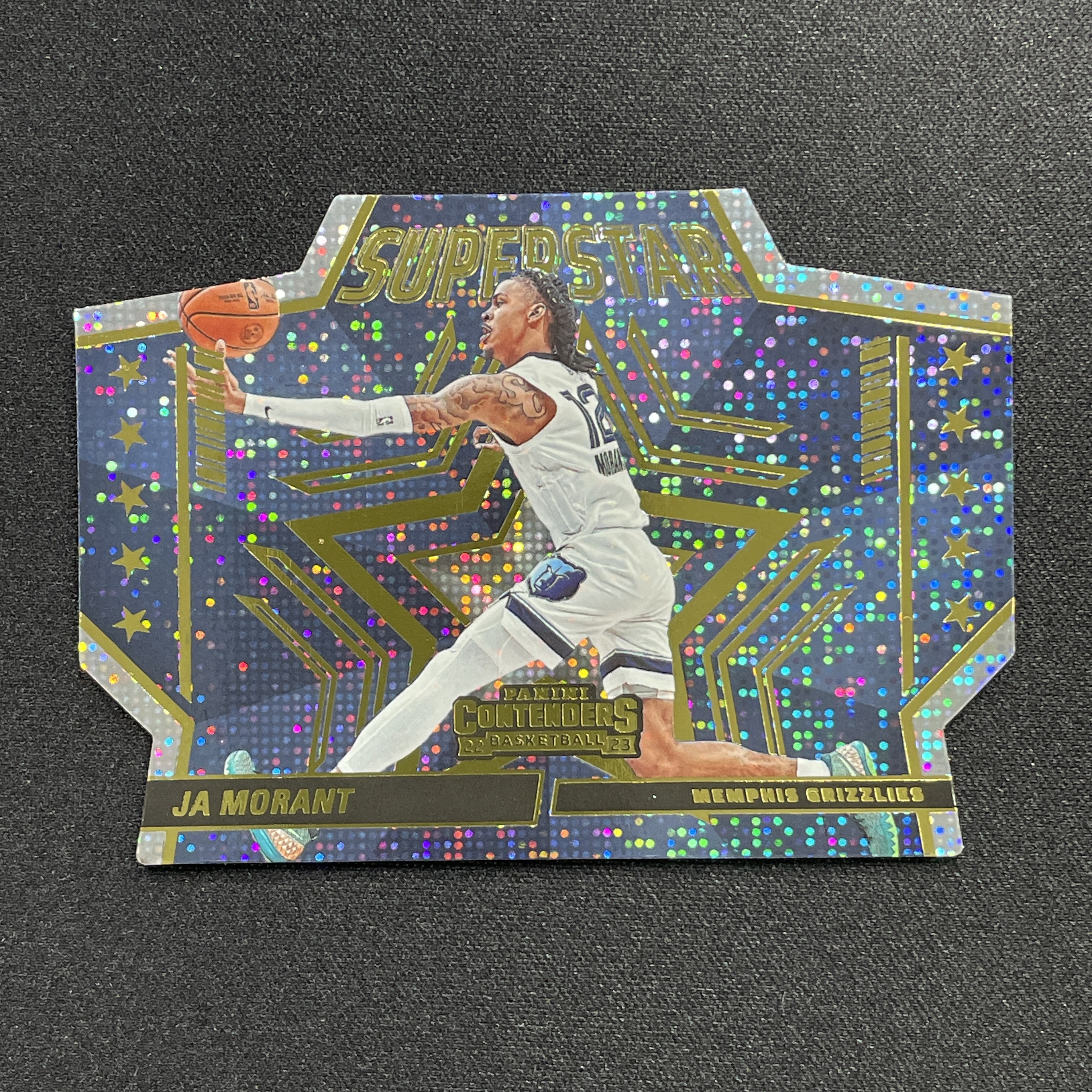 young熊猫 2022-23 Panini Contenders 球票 Ja Morant 贾 莫兰特 灰熊 Superstar特卡 闪版 点点折 折射-纪-18