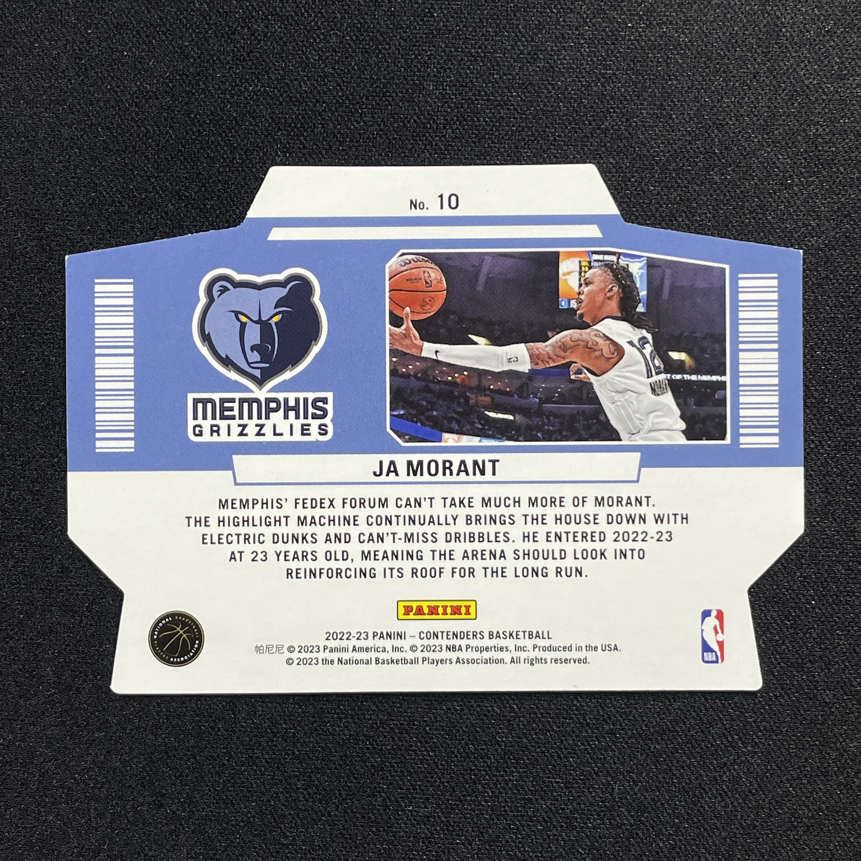 young熊猫 2022-23 Panini Contenders 球票 Ja Morant 贾 莫兰特 灰熊 Superstar特卡 闪版 点点折 折射-纪-18