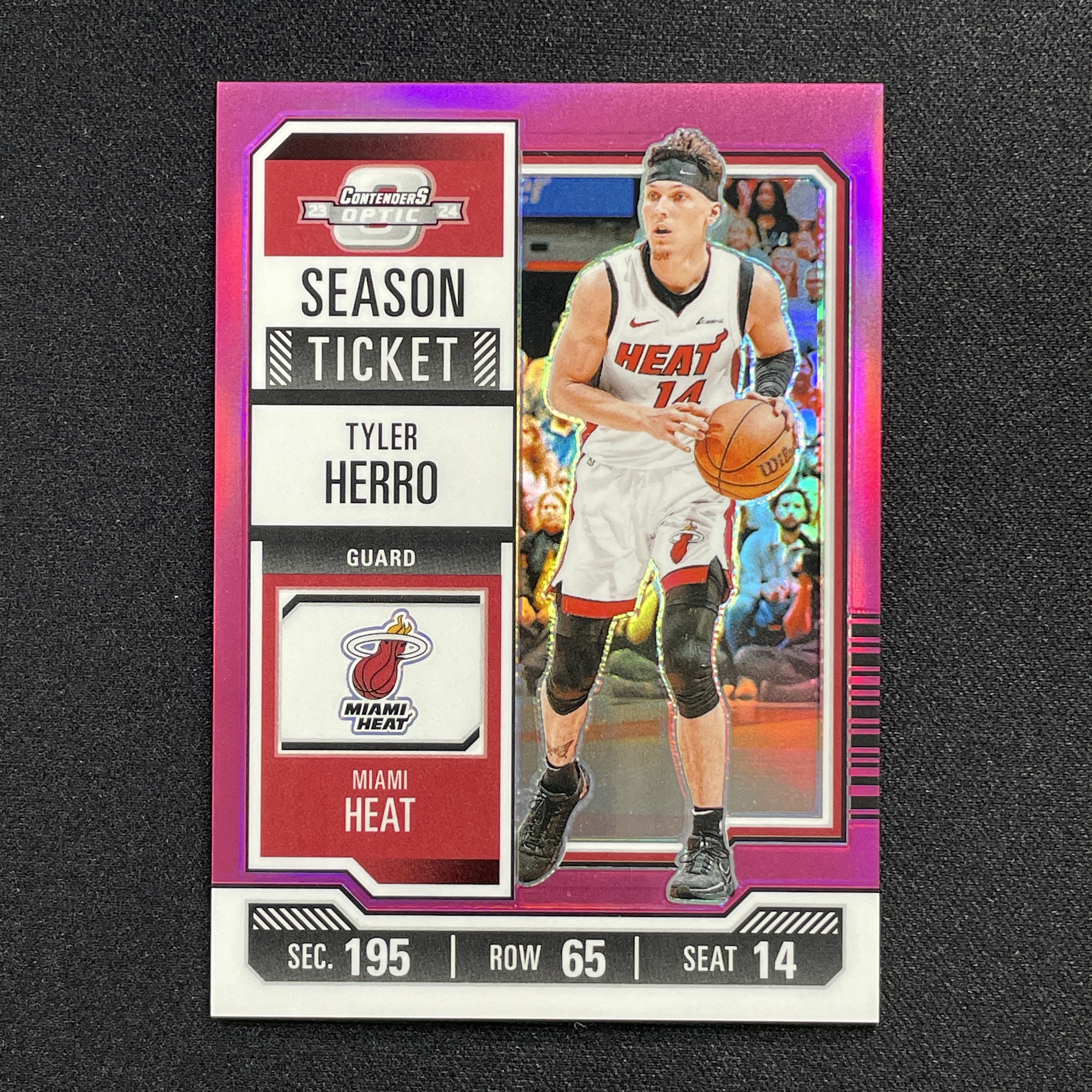 young熊猫 2023-24 Panini Contenders Optic 球票Optic Tyler Herro 泰勒 希罗 热火 08/75编 粉折 折射-纪-18