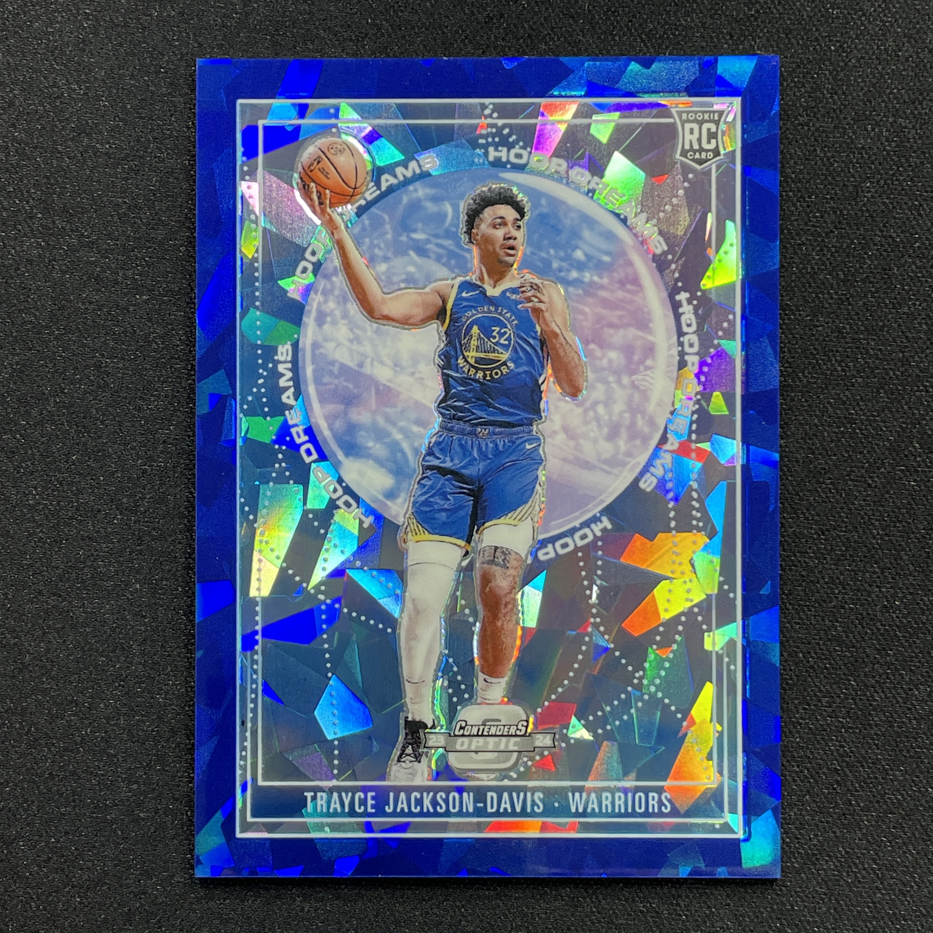 young熊猫 2023-24 Panini Contenders Optic 球票Op Trayce Jackson-Davis 特雷斯 杰克逊 戴维斯 勇士 新秀RC 17/75编 蓝碎冰折 折射 瑕疵如图-纪-20