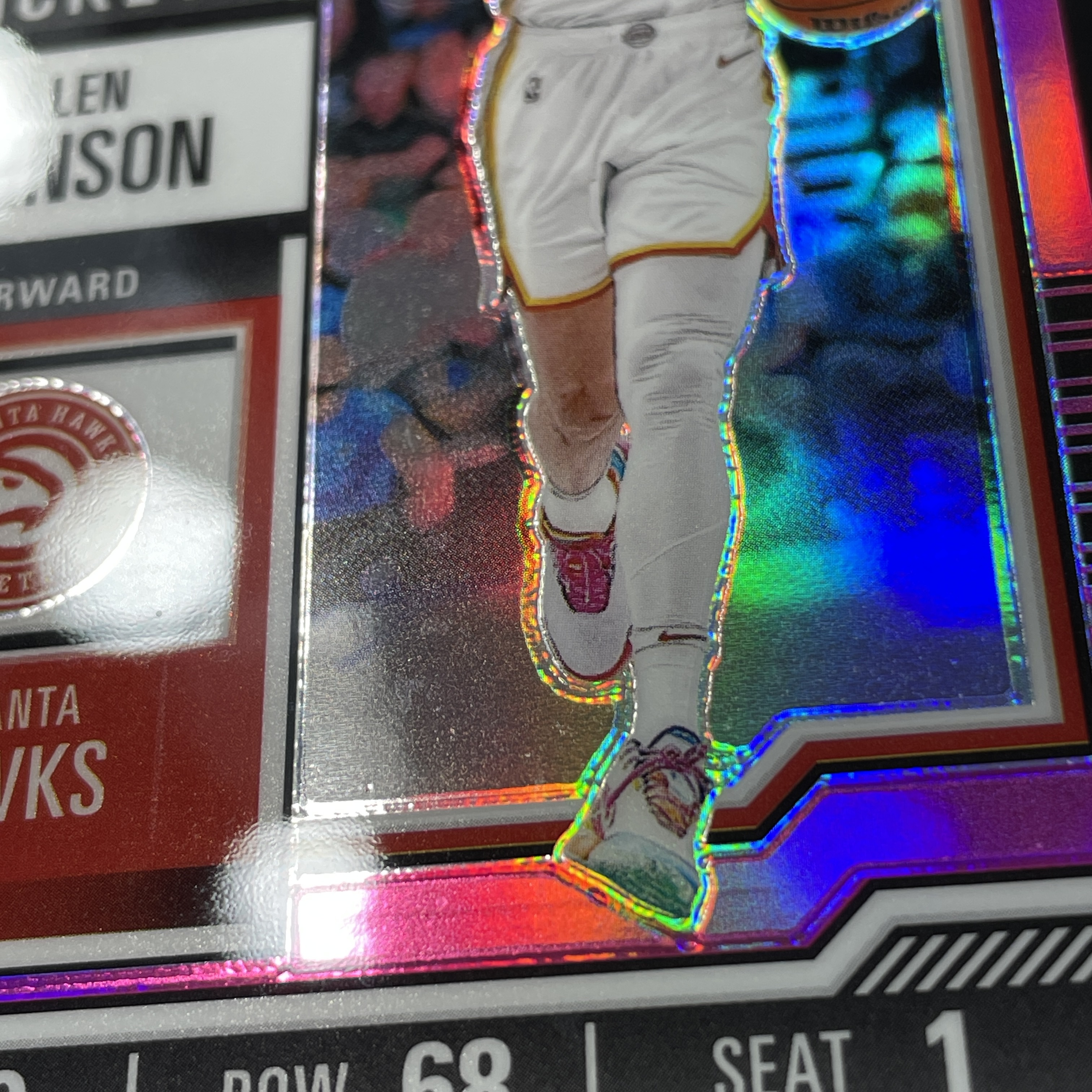 young熊猫 2023-24 Panini Contenders Optic 球票Op Jalen Johnson 杰伦 约翰逊 老鹰 43/75编 粉折 折射-纪-20