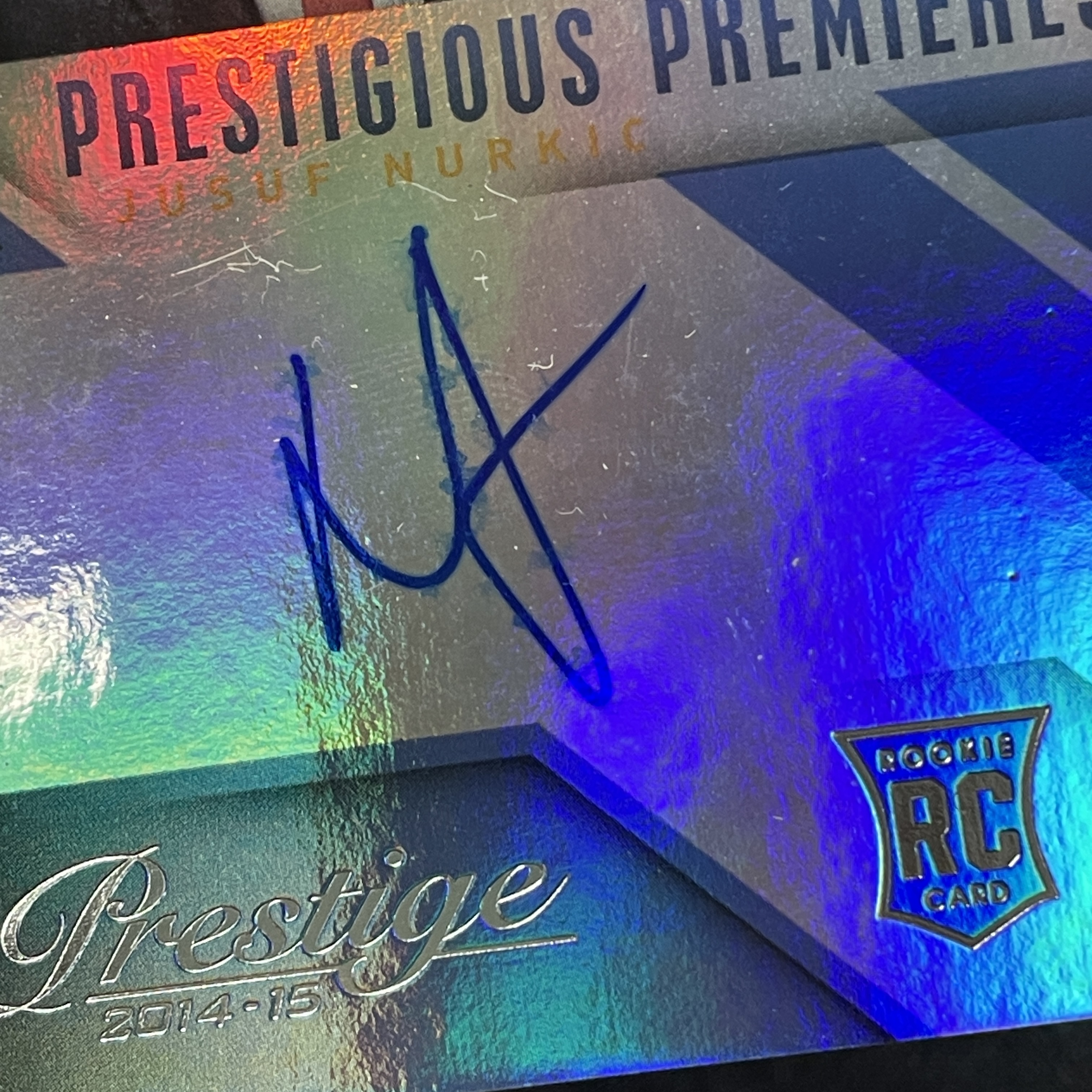 young熊猫 2014-15 Panini Prestige 荣耀 Jusuf Nurkic 尤素夫 努尔基奇 掘金 新秀RC 签字卡签 折射 瑕疵如图-纪-21