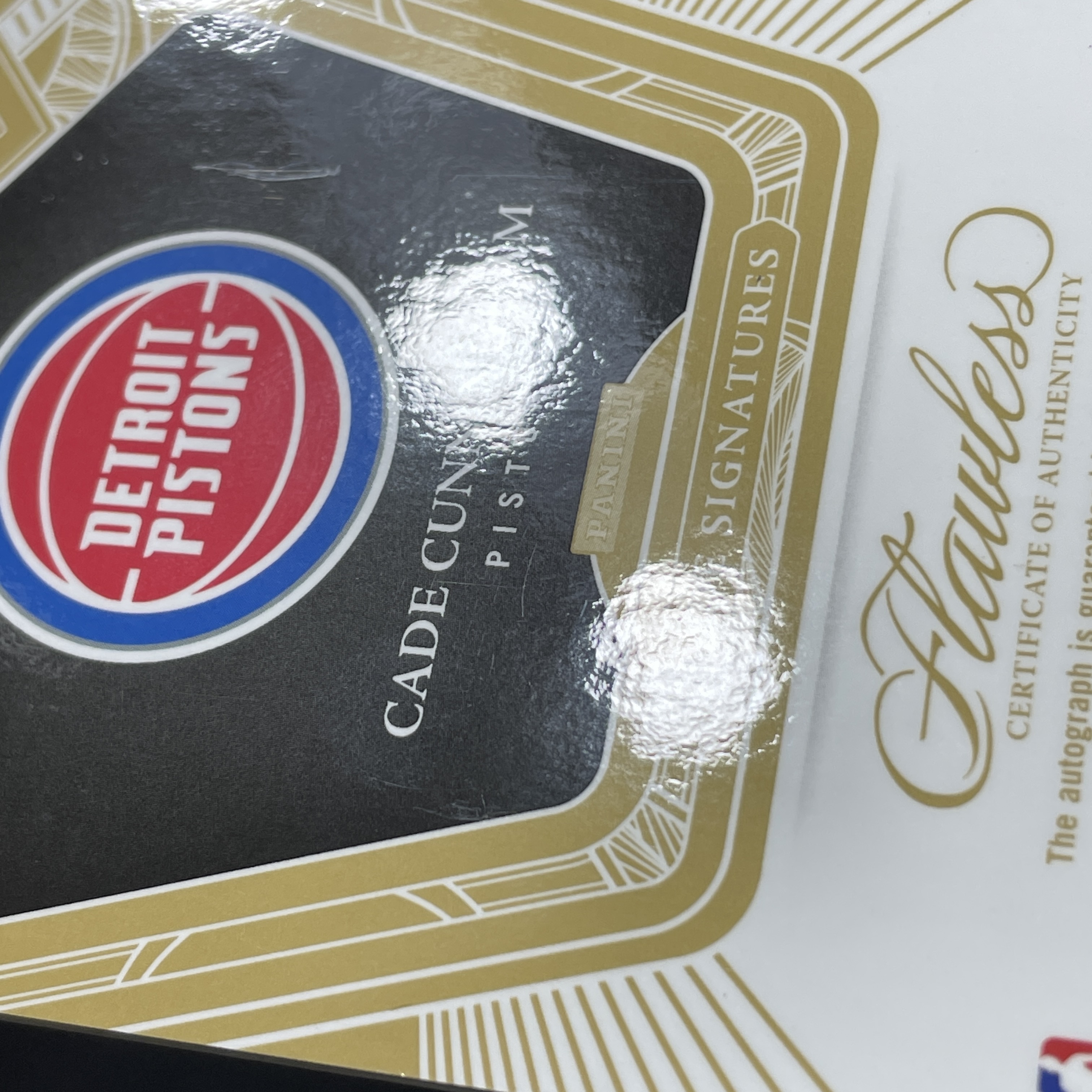 young熊猫 2024-25 Panini Flawless 手提 Cade Cunningham 凯德 坎宁安 康宁汉姆 CC 活塞 Shade Signatures 5/5编 尾编 绿平行 签字卡签 瑕疵如图-阳-24