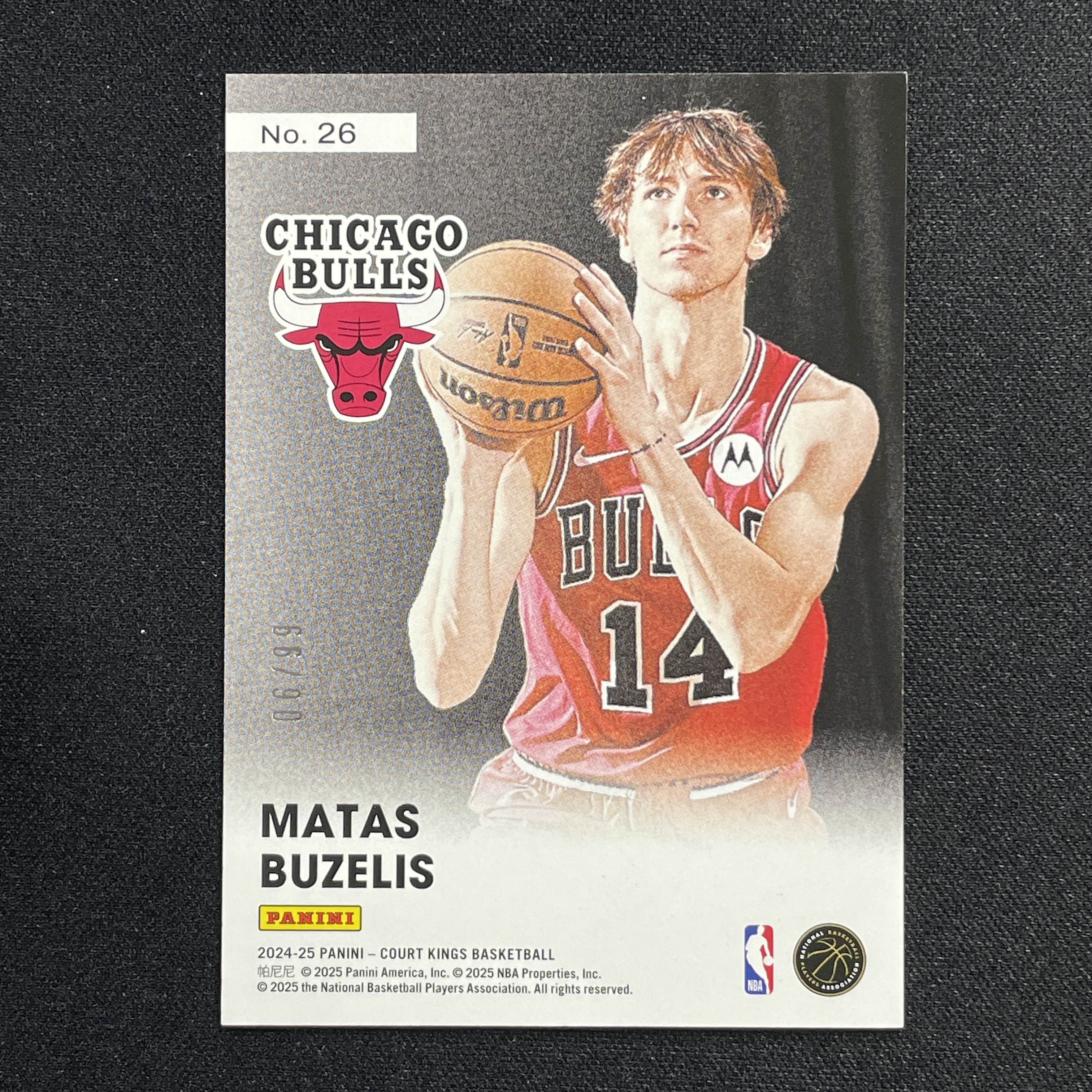 young熊猫 2024-25 Panini Court Kings 油画 马塔斯·布泽利斯 Matas Buzelis 公牛 新秀RC 06/99编 双重曝光特卡-纪-24