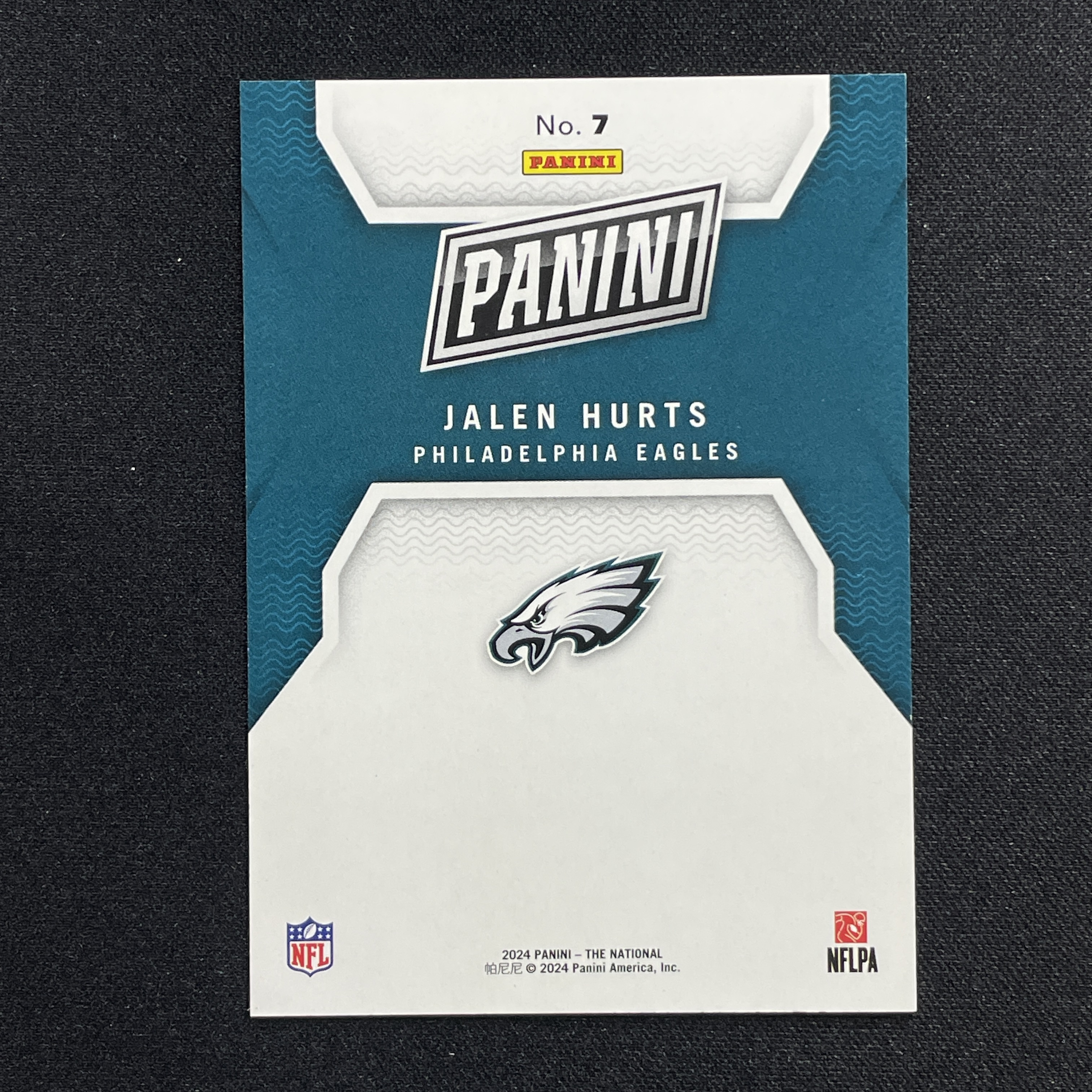 young熊猫 2024 Panini The National 国展包 NFL 橄榄球 Jalen Hurts 杰伦 赫茨 费城老鹰 43/50编 蓝折 折射-纪-24
