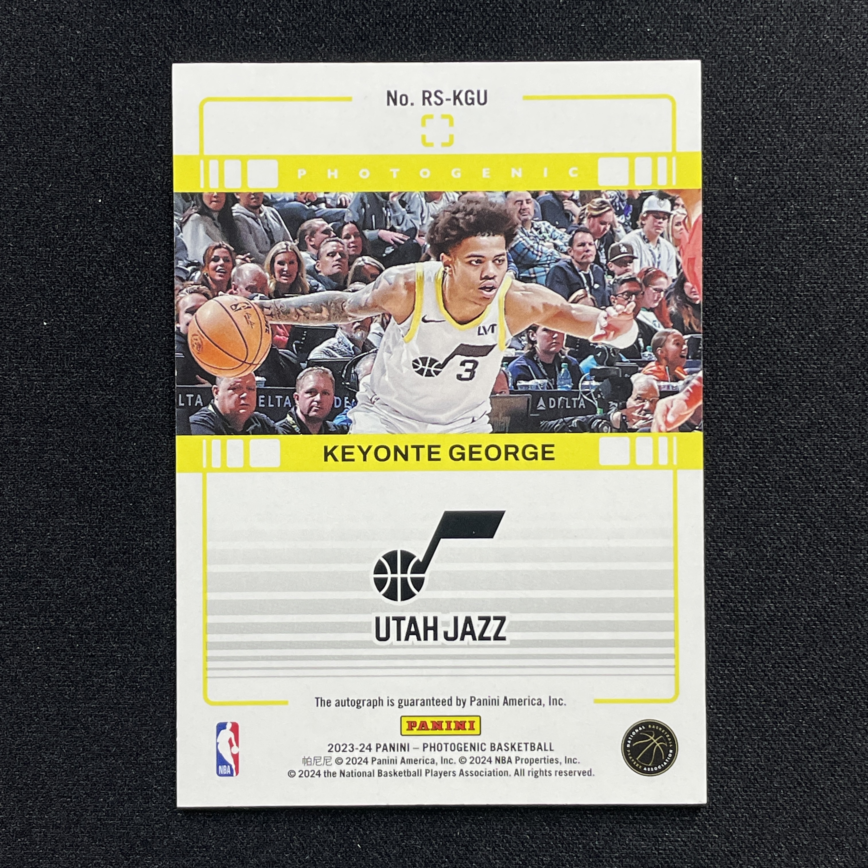 young熊猫 2023-24 Panini Photogenic 上镜 Keyonte George 基昂泰 乔治 爵士 新秀RC 签字 猪猪侠-纪-24