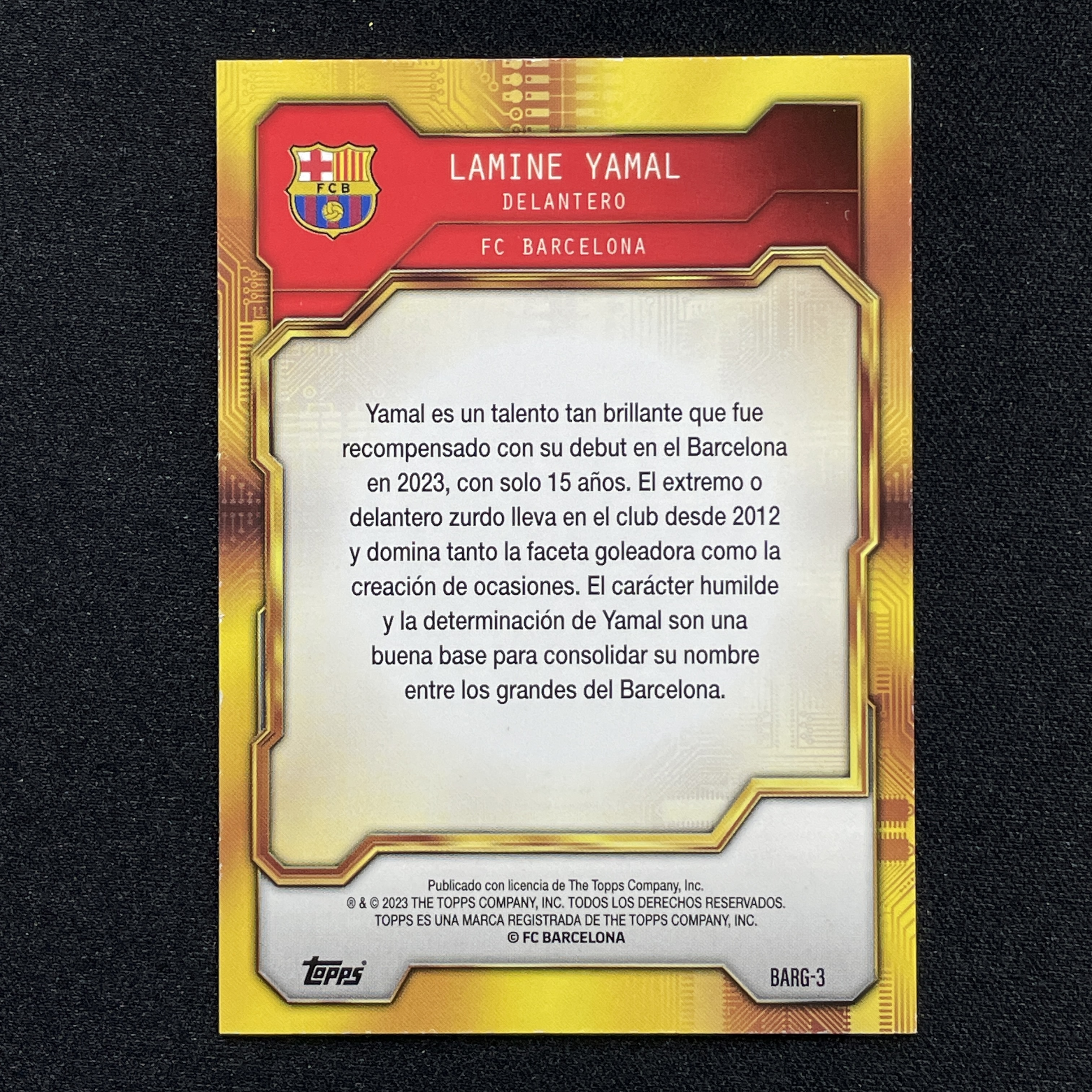 young熊猫 2023 Topps Barcelona Team Set Lamine Yamal 巴萨 拉明 亚马尔 新秀 RC 镭射折 折射 瑕疵如图-阳-25