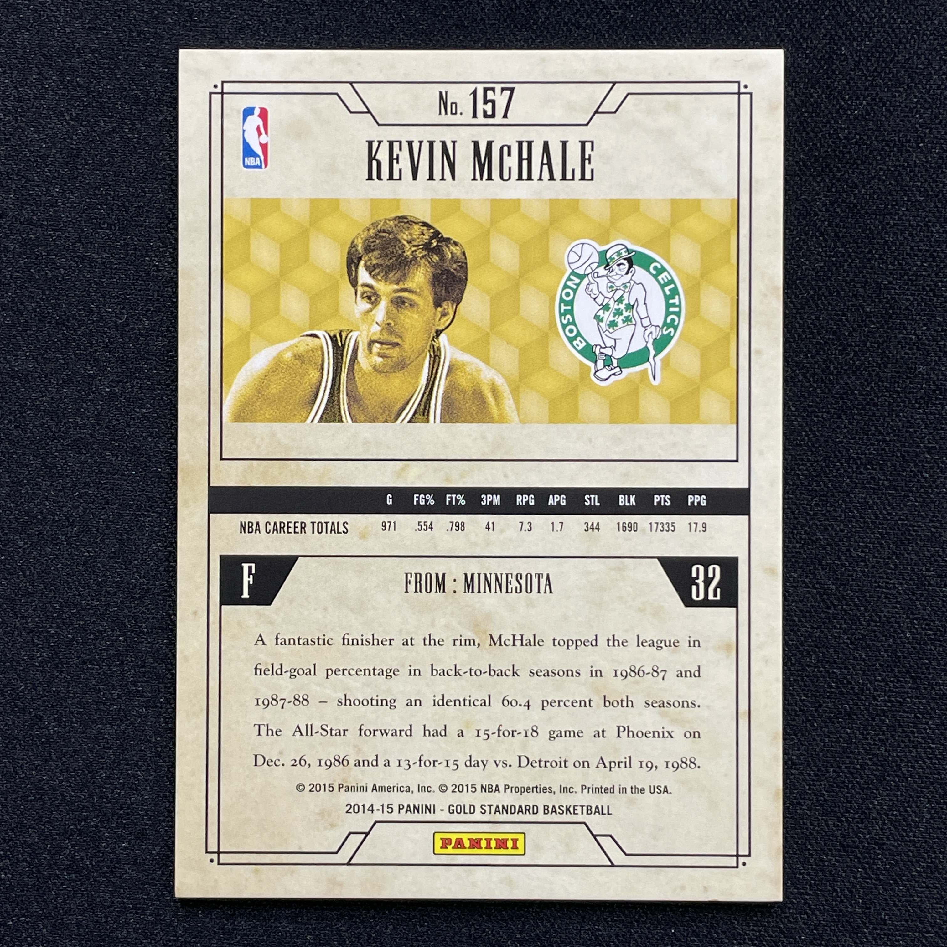 young熊猫 2014-15 Panini Gold Standard 金砖 Kevin McHale 凯文 麦克海尔 凯尔特人 /285编 折射-阳-25
