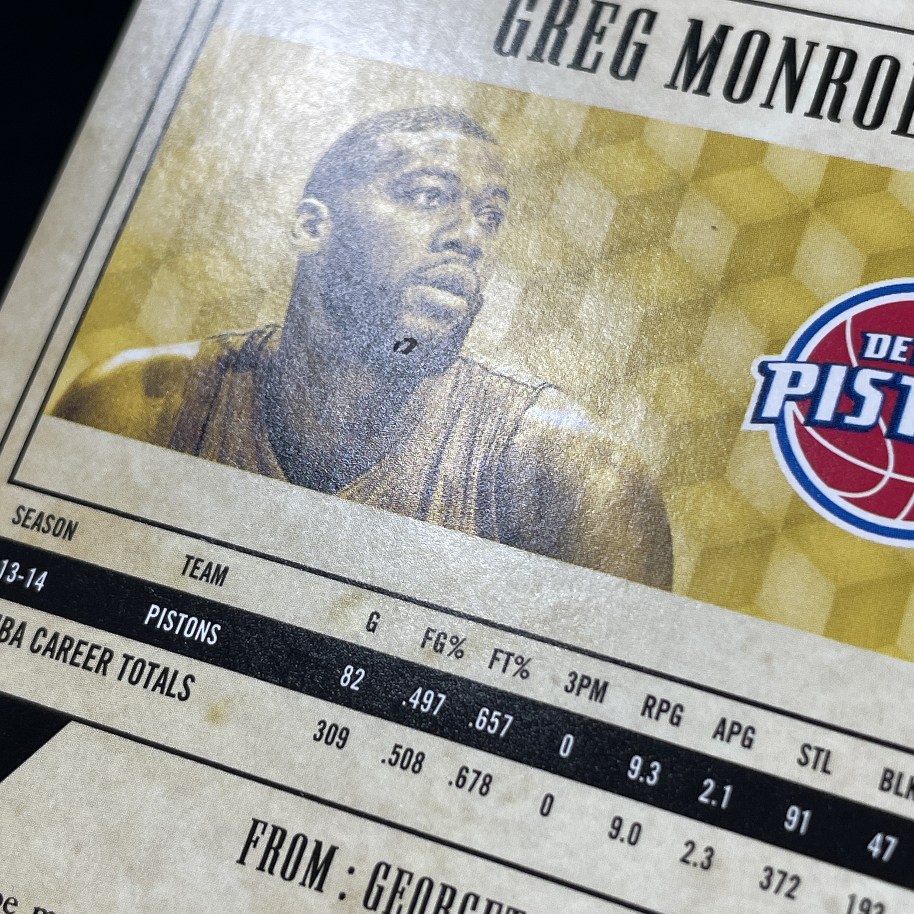 young熊猫 2014-15 Panini Gold Standard 金砖 Greg Monroe 格雷格 门罗 活塞 签字 /285编 折射 瑕疵如图-阳-25