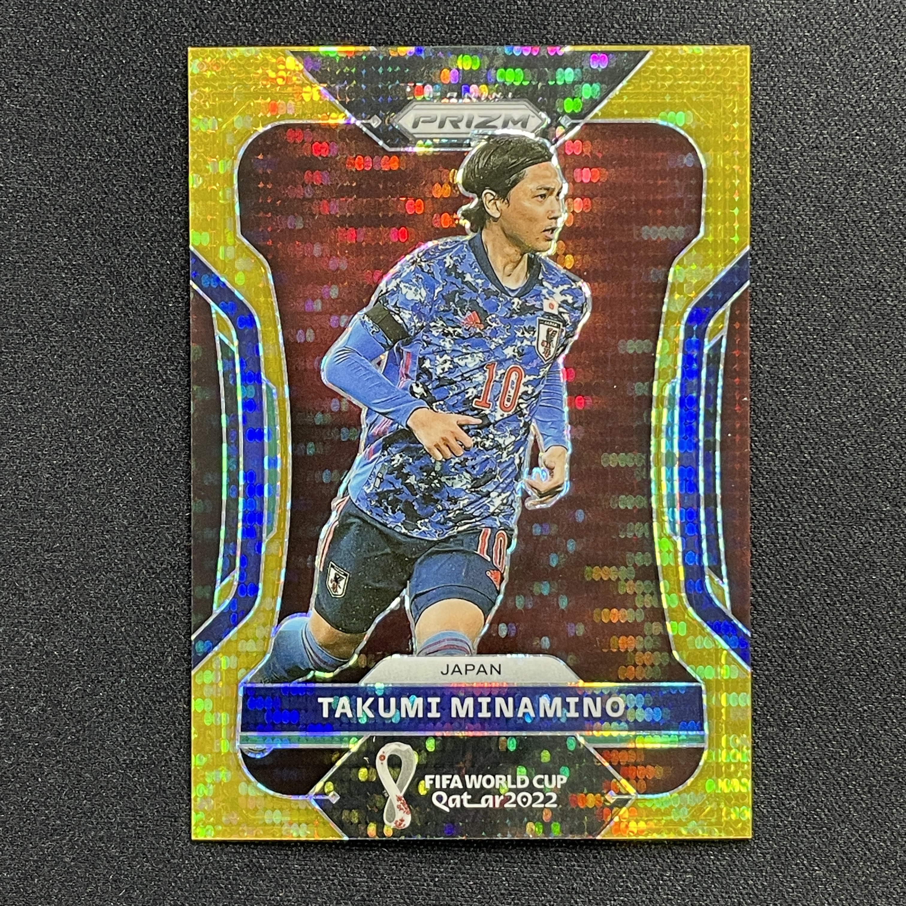 young熊猫 2022 Panini Prizm FIFA World Cup Qatar 2022世界杯 日本 南野拓实 Takumi Minamino 06/10编 金脉冲折 折射 瑕疵如图-阳-25